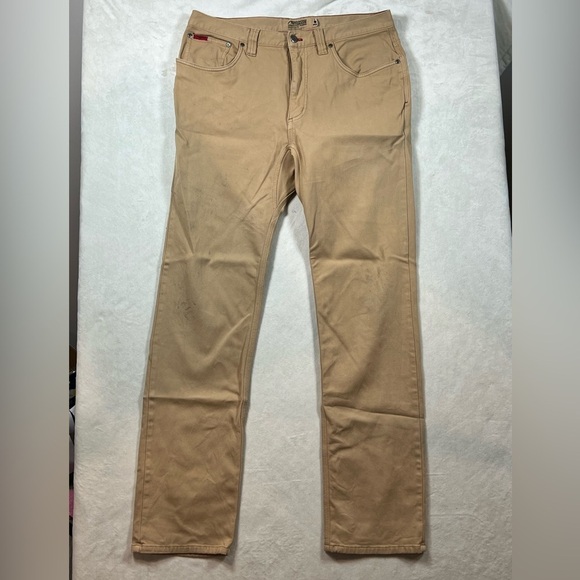 Distressed Mountain Khakis 36W 34L Slim Tailored British Khaki Performance Pants - Picture 2 of 15